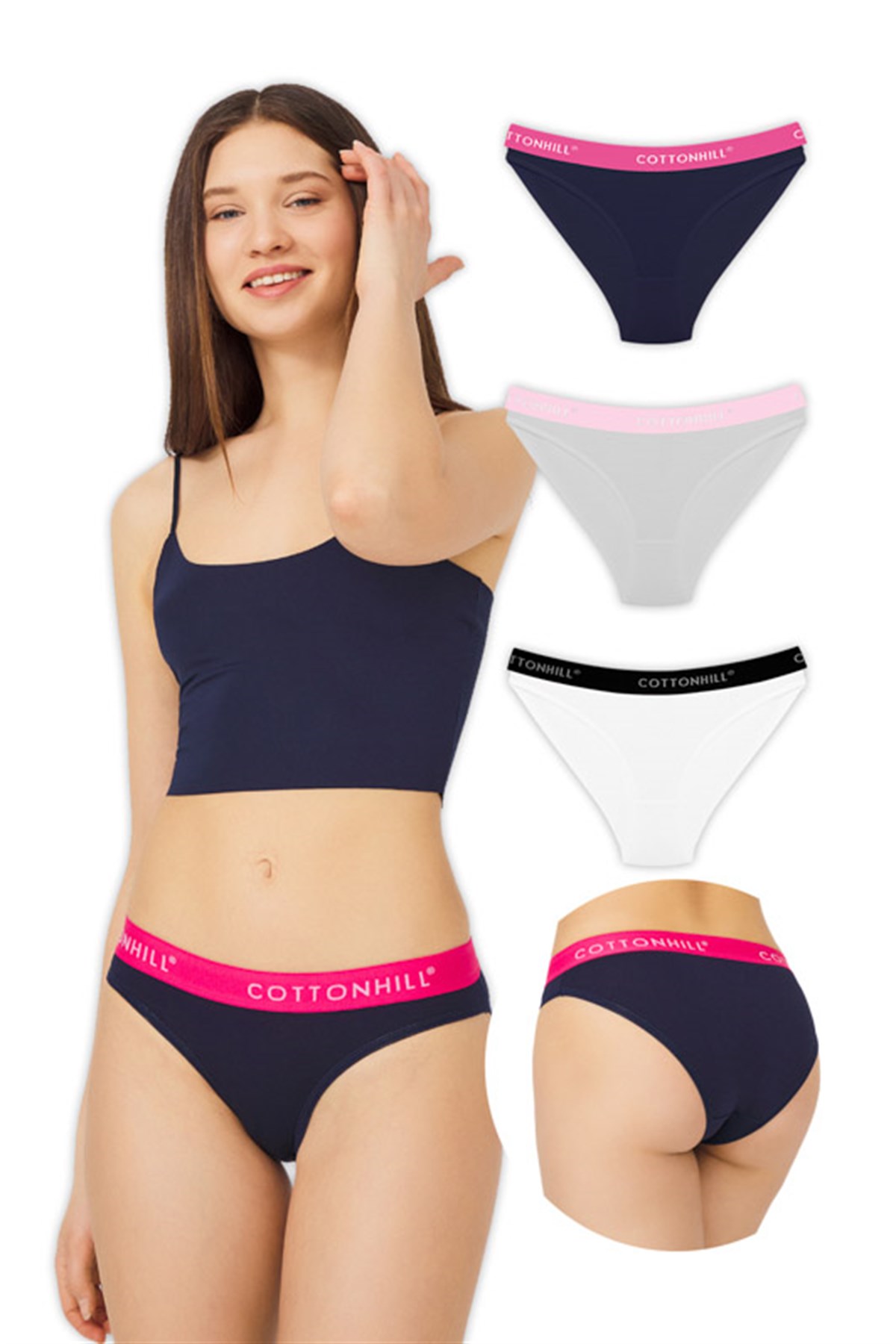 Pamuklu Basic Kadın Bikini Külot 3'lü Paket - 3